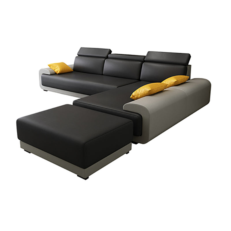 Hedendaagse faux lederen sectionele bank kussen bovenarmkussens zitplaatsen voor woonkamer