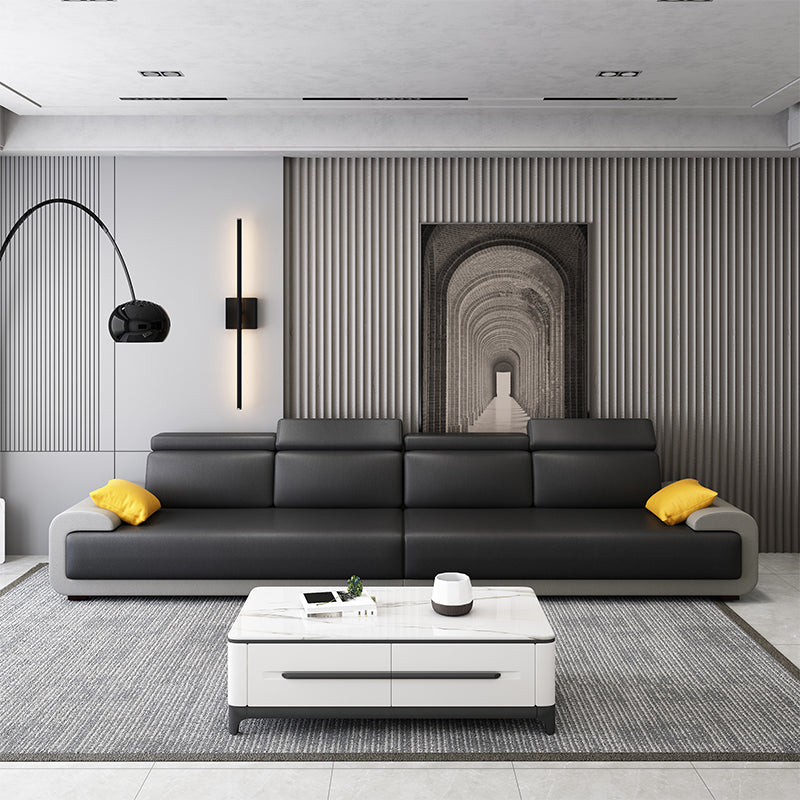 Hedendaagse faux lederen sectionele bank kussen bovenarmkussens zitplaatsen voor woonkamer