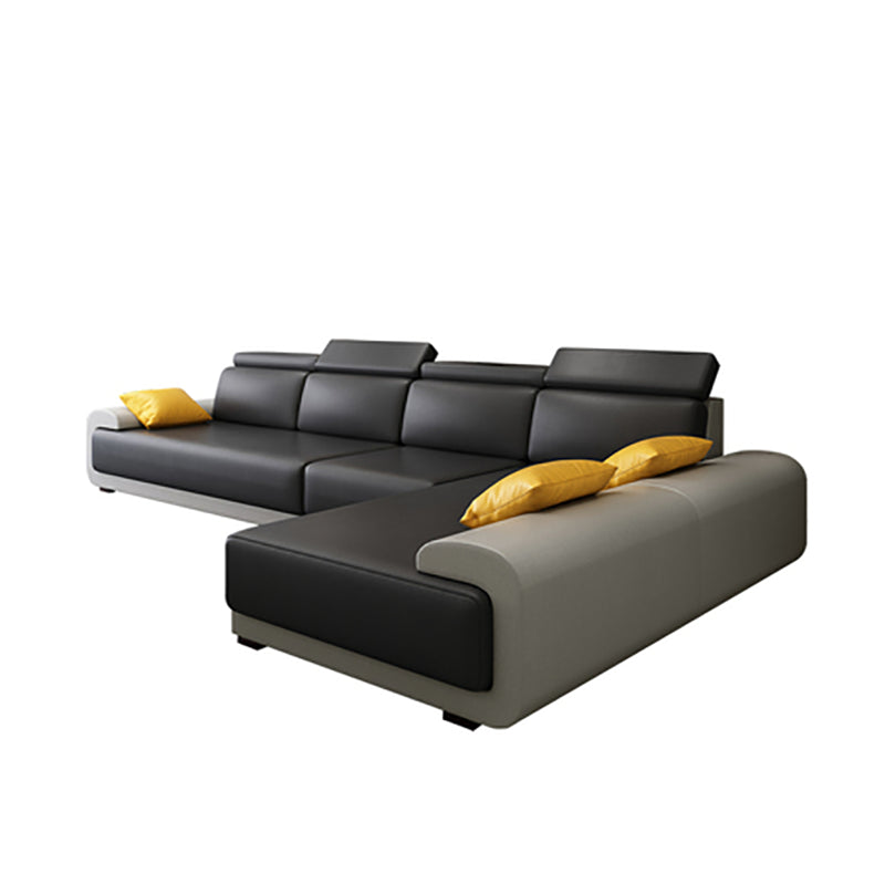 Hedendaagse faux lederen sectionele bank kussen bovenarmkussens zitplaatsen voor woonkamer