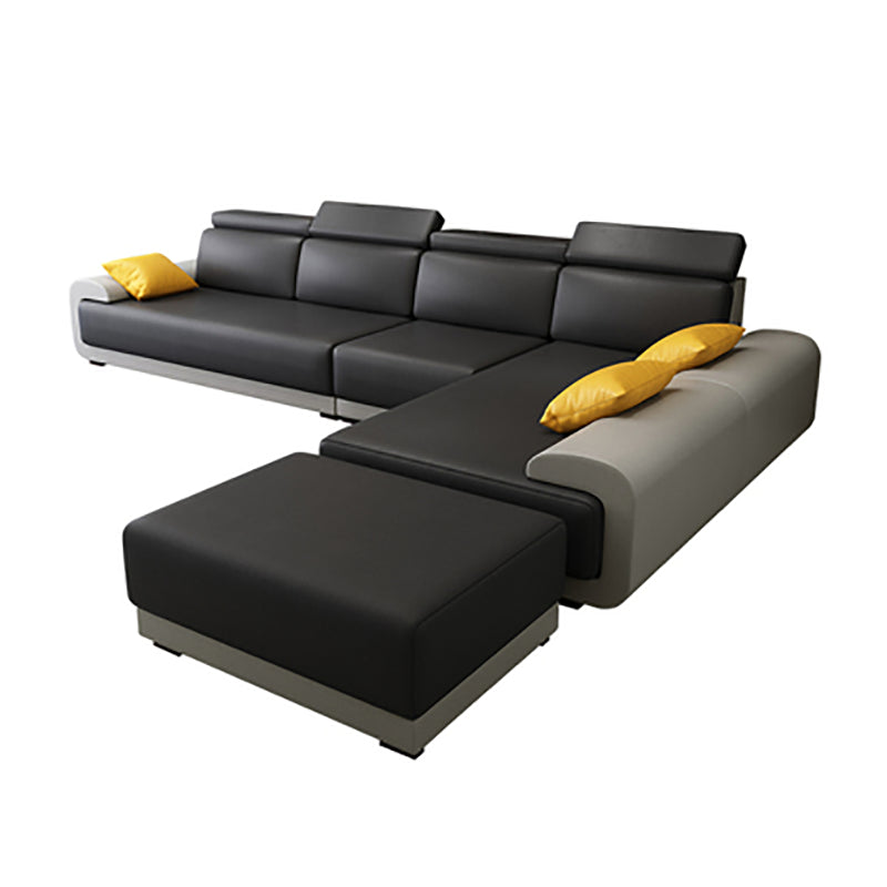 Hedendaagse faux lederen sectionele bank kussen bovenarmkussens zitplaatsen voor woonkamer