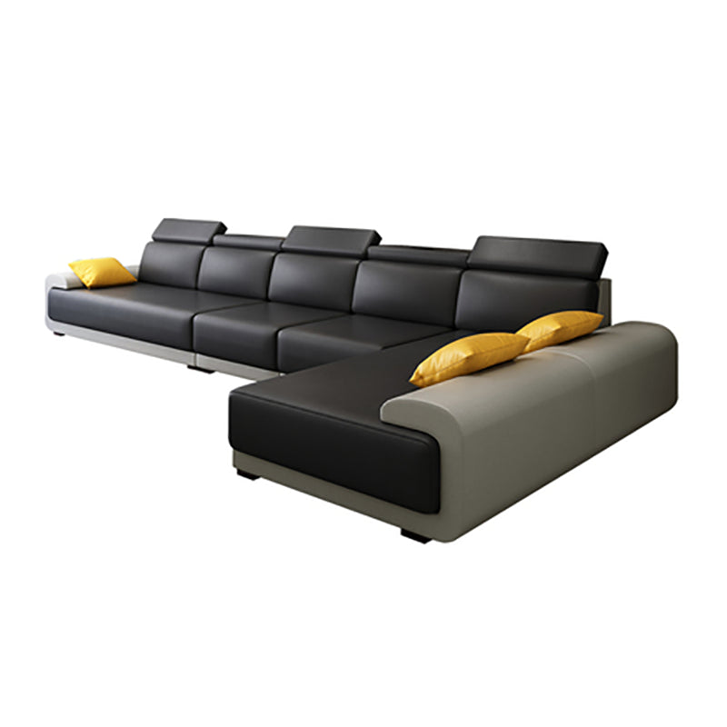 Hedendaagse faux lederen sectionele bank kussen bovenarmkussens zitplaatsen voor woonkamer
