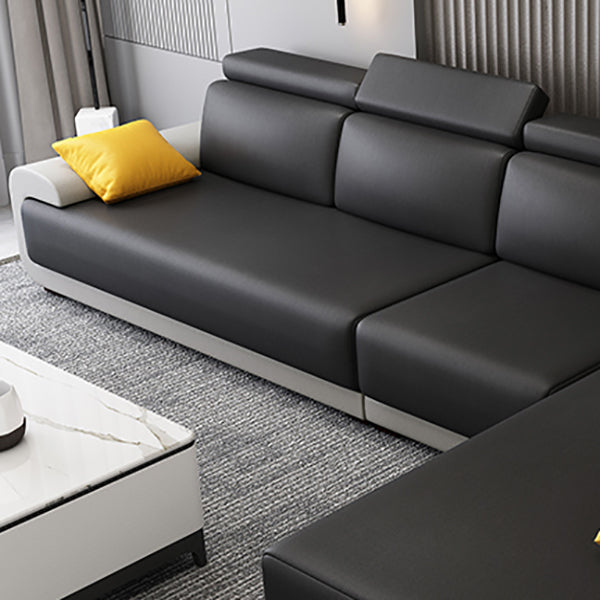 Hedendaagse faux lederen sectionele bank kussen bovenarmkussens zitplaatsen voor woonkamer