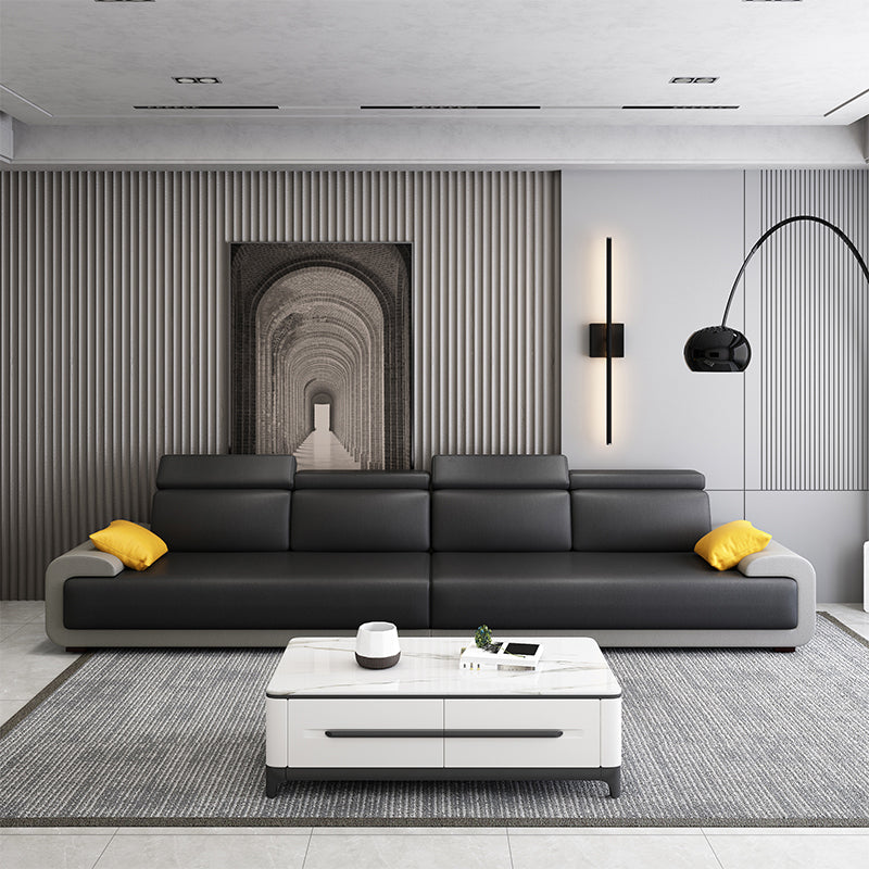Hedendaagse faux lederen sectionele bank kussen bovenarmkussens zitplaatsen voor woonkamer