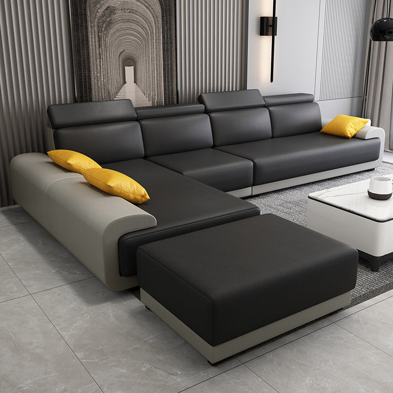 Hedendaagse faux lederen sectionele bank kussen bovenarmkussens zitplaatsen voor woonkamer