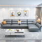 Contemporary Sectional Faux Leather Sofa Sectional with Flared Arm