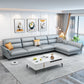 Contemporary Sectional Faux Leather Sofa Sectional with Flared Arm