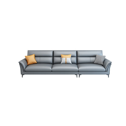 Contemporary Sectional Faux Leather Sofa Sectional with Flared Arm