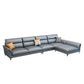 Contemporary Sectional Faux Leather Sofa Sectional with Flared Arm