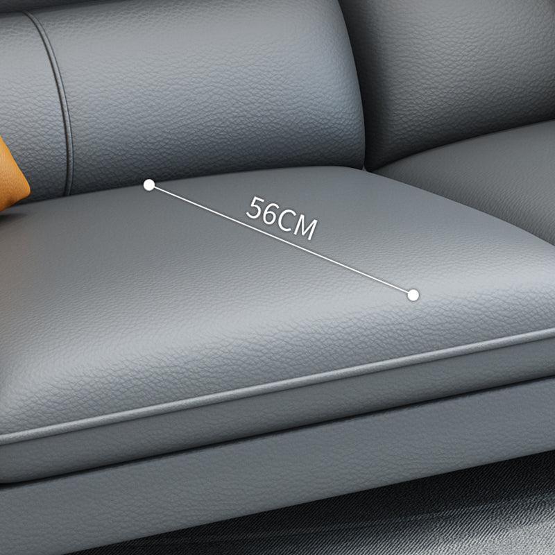 Contemporary Sectional Faux Leather Sofa Sectional with Flared Arm