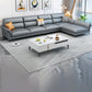 Contemporary Sectional Faux Leather Sofa Sectional with Flared Arm