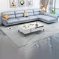 Contemporary Sectional Faux Leather Sofa Sectional with Flared Arm