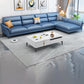 Contemporary Sectional Faux Leather Sofa Sectional with Flared Arm