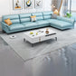 Contemporary Sectional Faux Leather Sofa Sectional with Flared Arm