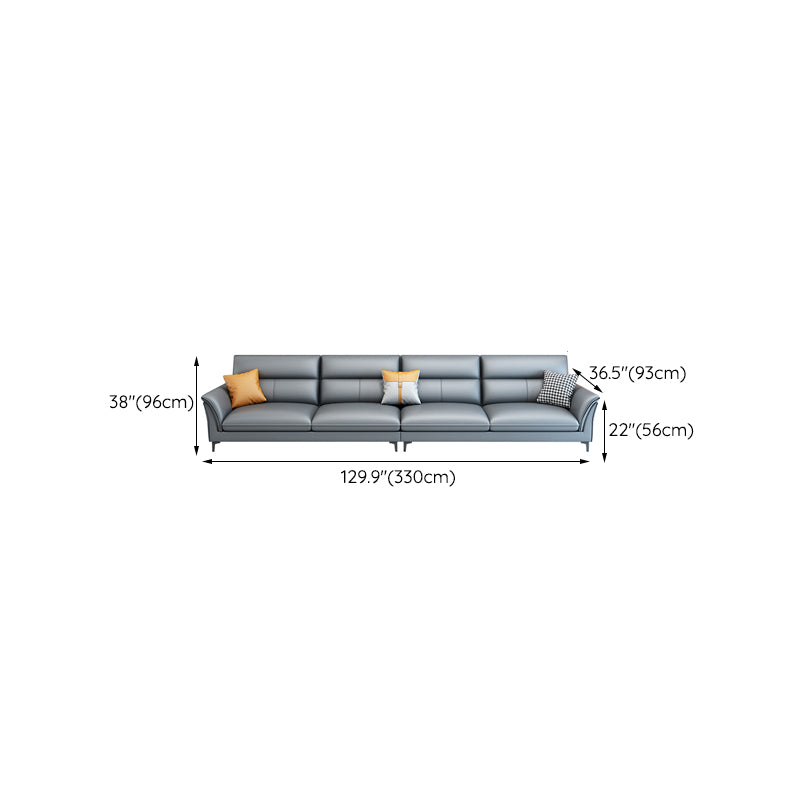 Contemporary Sectional Faux Leather Sofa Sectional with Flared Arm