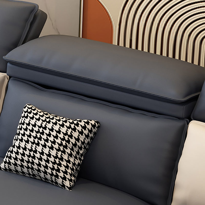 4-seat Faux Leather Sectional Sofa 31.50" High Sofa for Living Room Clearhalo 'furn' 'furn_sectionals' 'Furniture' 'Living Room Furniture' 'Sectionals' 7071042