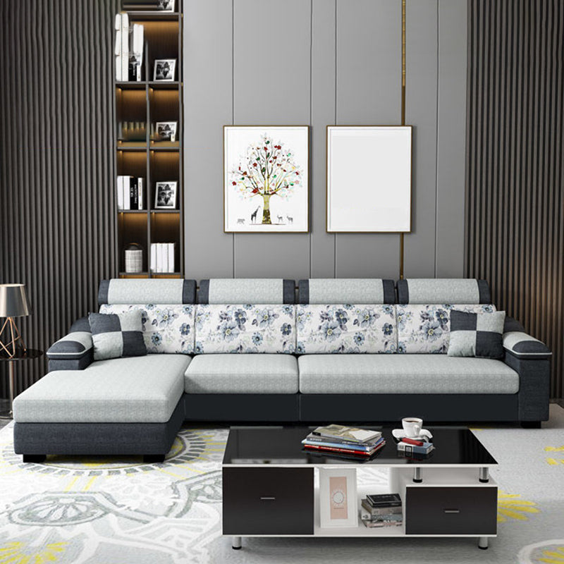 Sofá de lino moderno Sofá Pilpo de almohada Sectional para sala de estar para sala de estar
