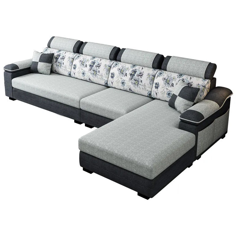Sofá de lino moderno Sofá Pilpo de almohada Sectional para sala de estar para sala de estar