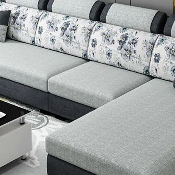 Sofá de lino moderno Sofá Pilpo de almohada Sectional para sala de estar para sala de estar