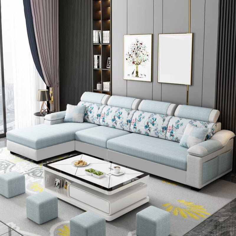 Sofá de lino moderno Sofá Pilpo de almohada Sectional para sala de estar para sala de estar