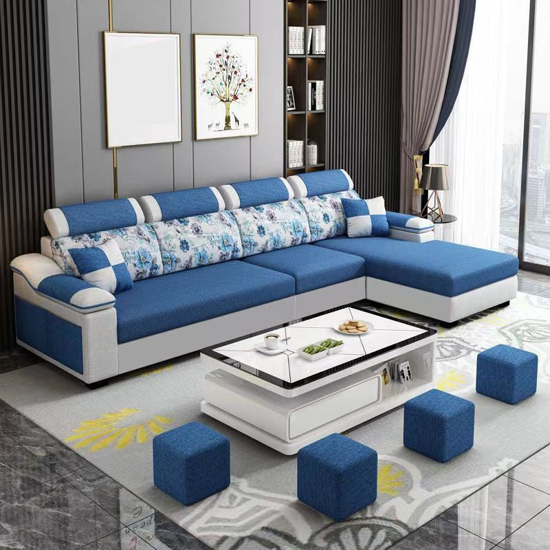 Sofá de lino moderno Sofá Pilpo de almohada Sectional para sala de estar para sala de estar