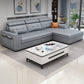 Contemporary Stain-resistant Sectional L-shape Sqaure Arm Sectional in Grey Clearhalo 'furn' 'furn_sectionals' 'Furniture' 'Living Room Furniture' 'Sectionals' 7071105