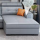 Contemporary Stain-resistant Sectional L-shape Sqaure Arm Sectional in Grey Clearhalo 'furn' 'furn_sectionals' 'Furniture' 'Living Room Furniture' 'Sectionals' 7071114