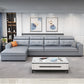 Contemporary Stain-resistant Sectional L-shape Sqaure Arm Sectional in Grey Clearhalo 'furn' 'furn_sectionals' 'Furniture' 'Living Room Furniture' 'Sectionals' 7071117