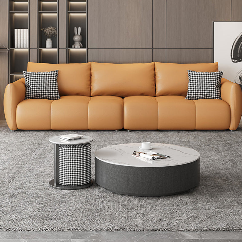 リビングルームのためにボルスター枕の座席を備えた超近代的な革のソファ