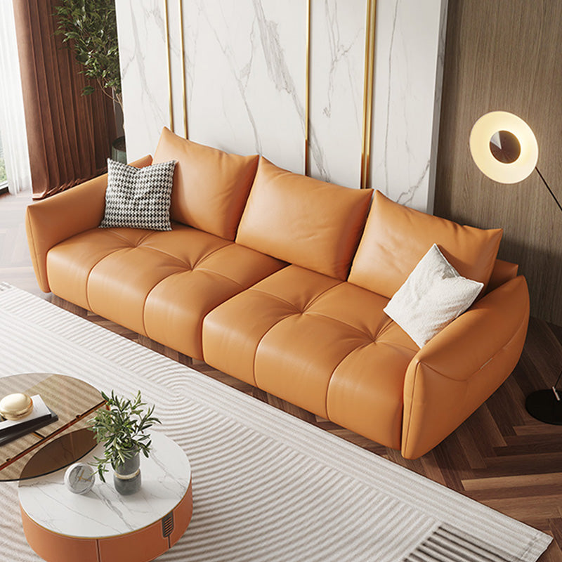 リビングルームのためにボルスター枕の座席を備えた超近代的な革のソファ