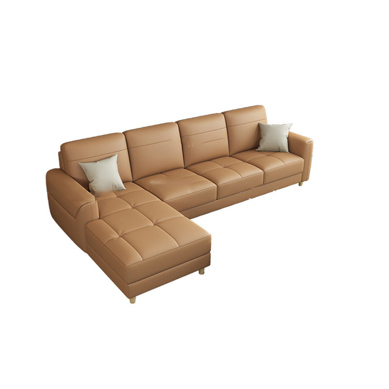 Canapé en cuir glamour contemporain avec oreillers de boîtier siège pour le salon