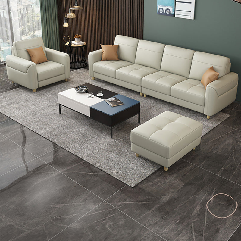 Canapé en cuir glamour contemporain avec oreillers de boîtier siège pour le salon