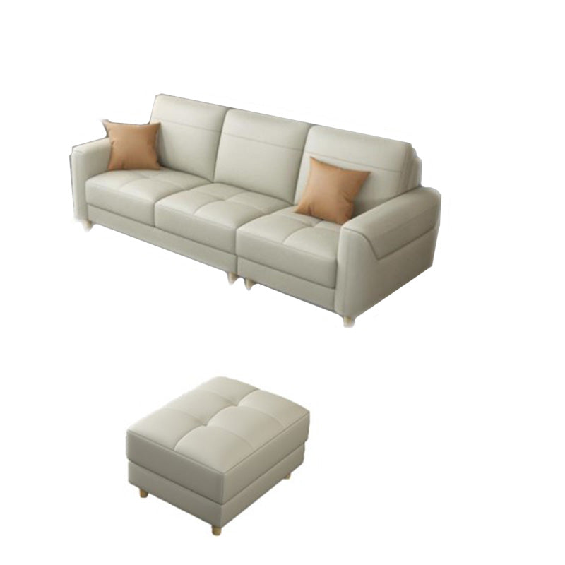 Canapé en cuir glamour contemporain avec oreillers de boîtier siège pour le salon