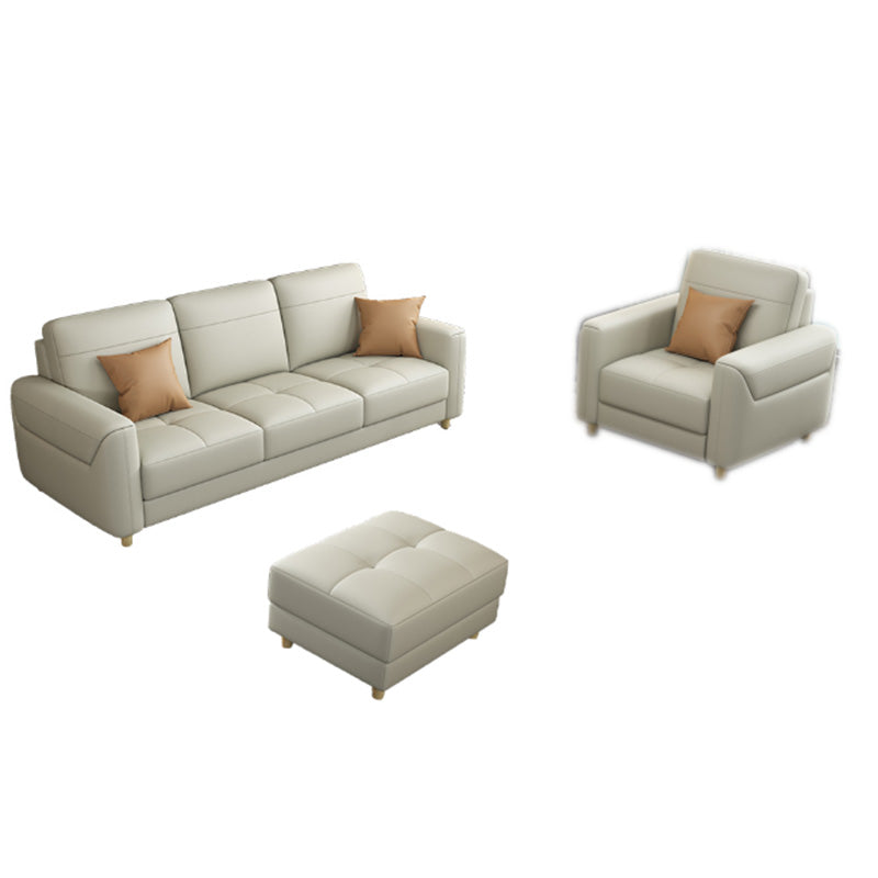 Canapé en cuir glamour contemporain avec oreillers de boîtier siège pour le salon