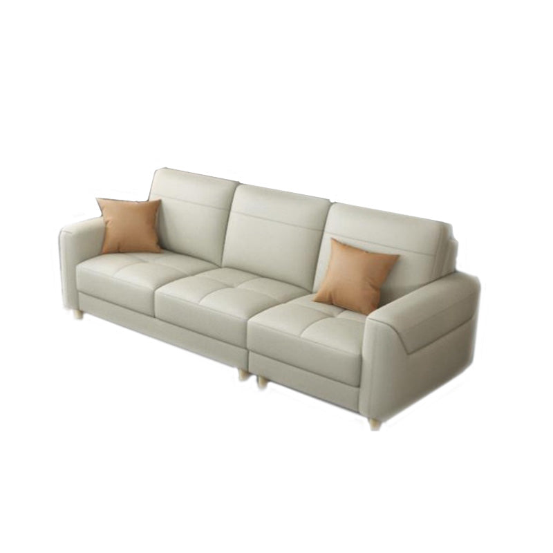 Canapé en cuir glamour contemporain avec oreillers de boîtier siège pour le salon