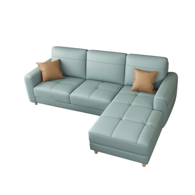 Canapé en cuir glamour contemporain avec oreillers de boîtier siège pour le salon