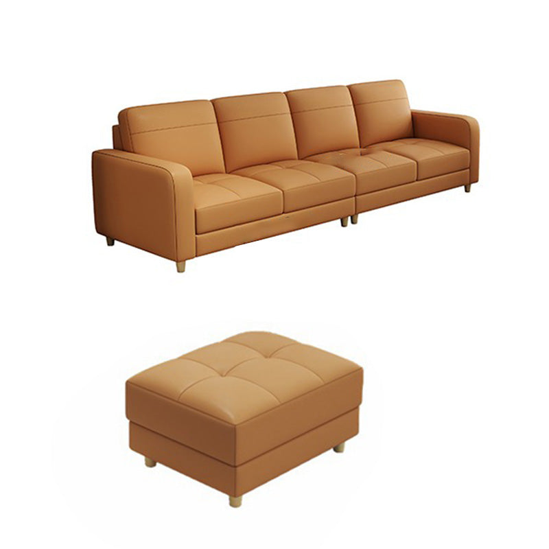 リビングルーム用のボルスター枕の座席付きモダンスタイルの革のソファ