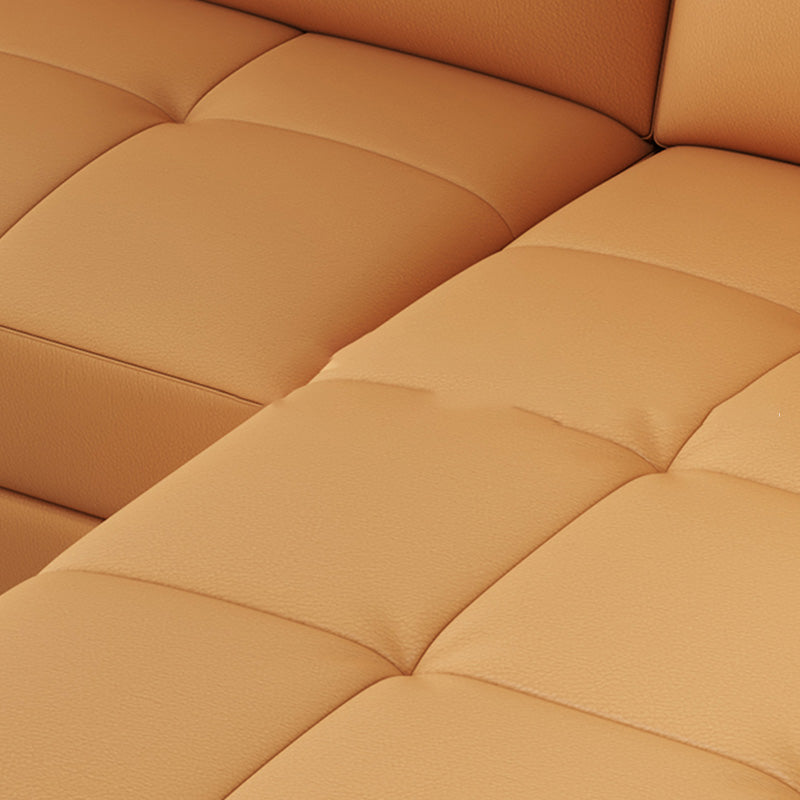 リビングルーム用のボルスター枕の座席付きモダンスタイルの革のソファ