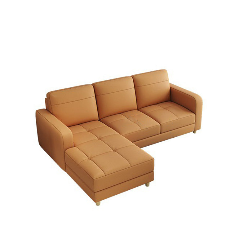 リビングルーム用のボルスター枕の座席付きモダンスタイルの革のソファ