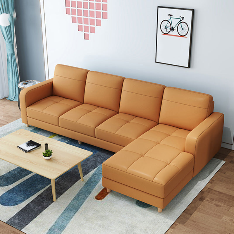 リビングルーム用のボルスター枕の座席付きモダンスタイルの革のソファ