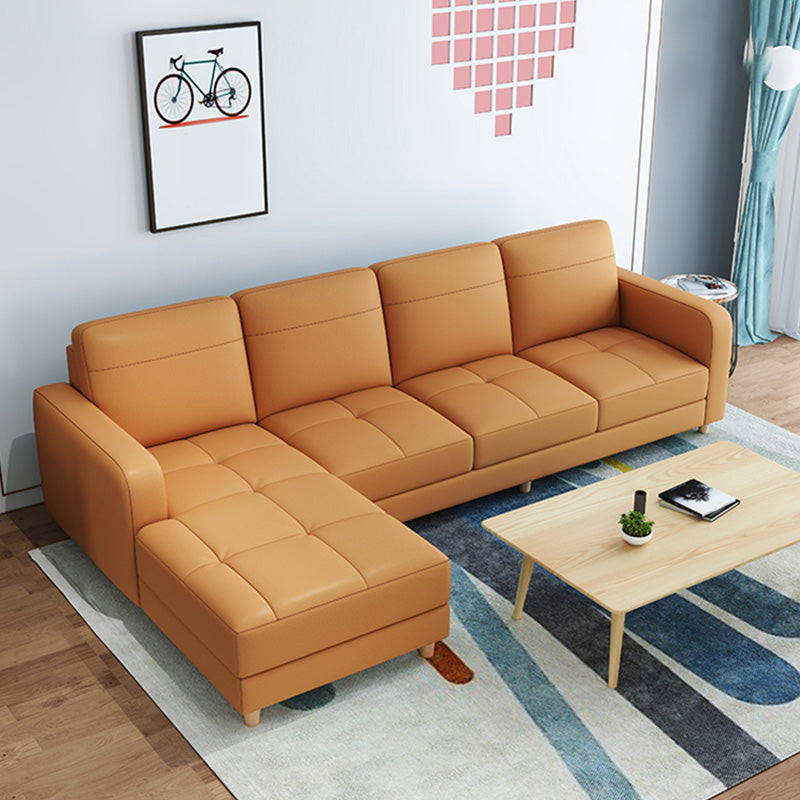 リビングルーム用のボルスター枕の座席付きモダンスタイルの革のソファ