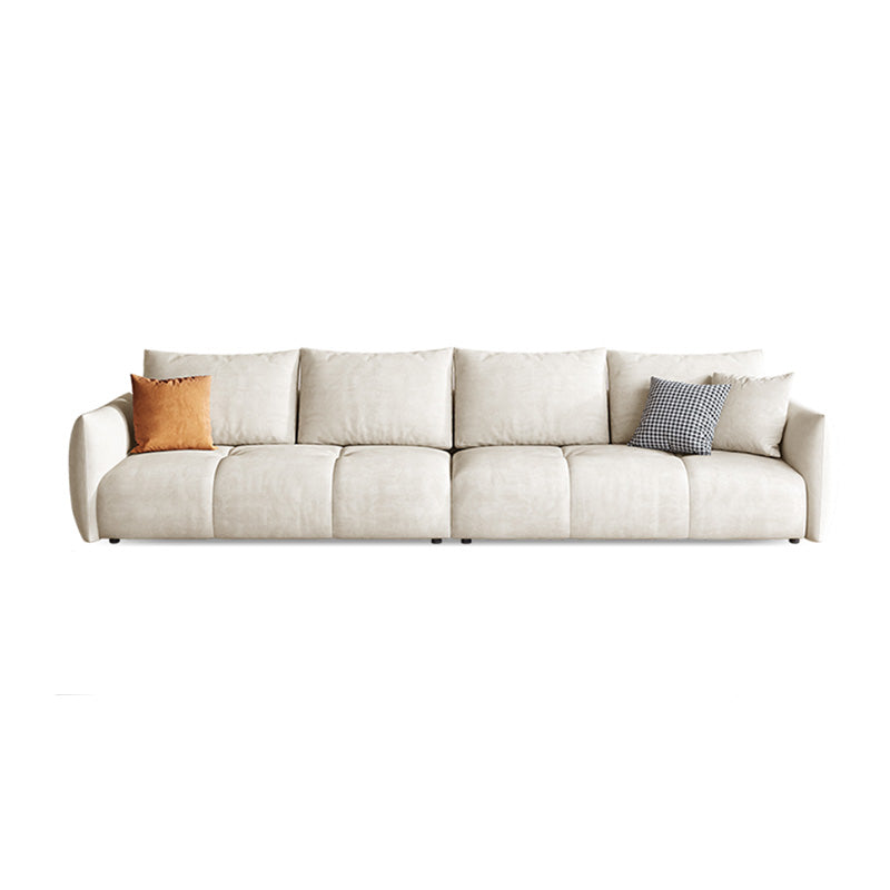 ボルスター枕付きモダンな本革の正方形のソファホワイトソファ