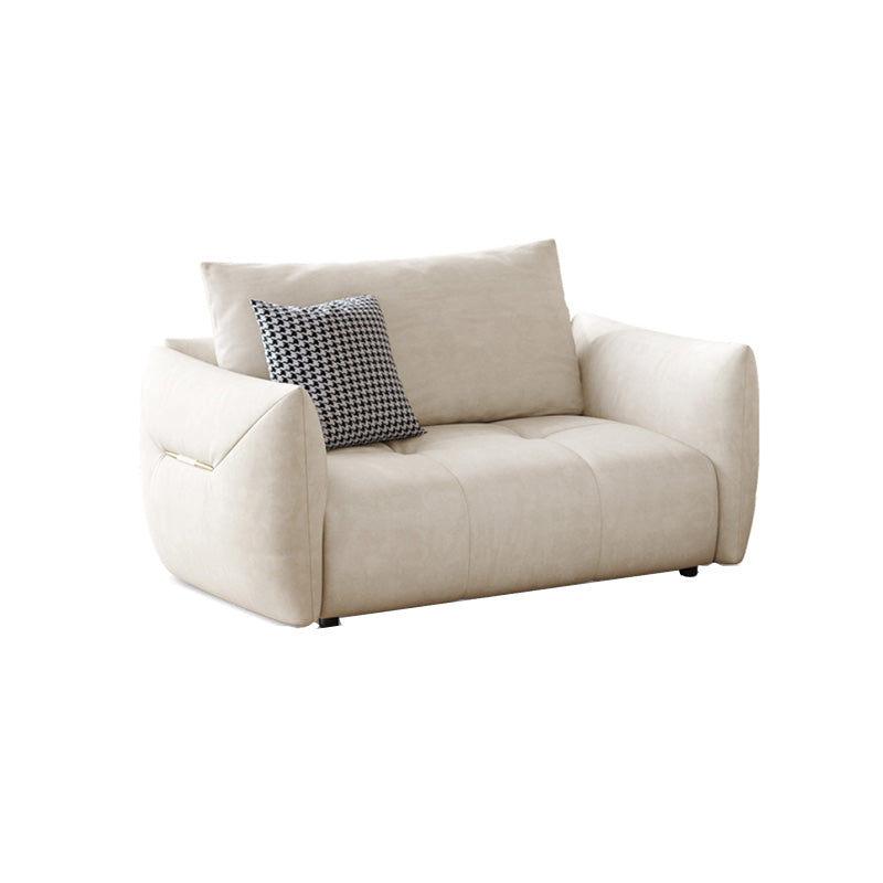 ボルスター枕付きモダンな本革の正方形のソファホワイトソファ