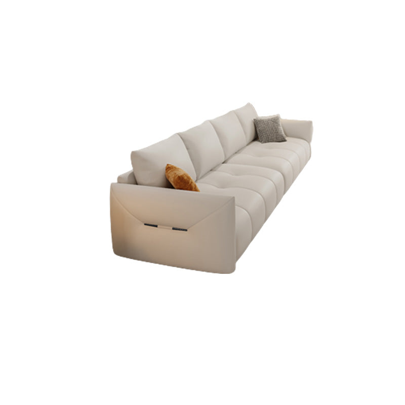 ボルスター枕付きモダンな本革の正方形のソファホワイトソファ