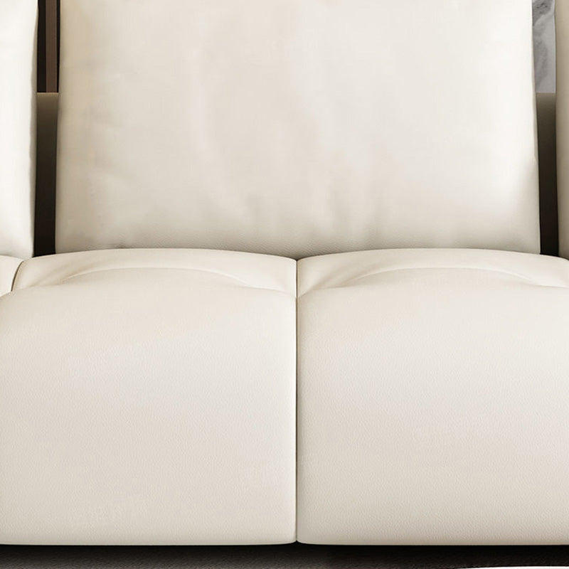 ボルスター枕付きモダンな本革の正方形のソファホワイトソファ