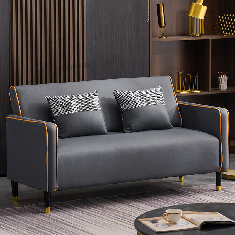 コンテンポラリースタイルスクエアアームソファリビングルームファブリックシート