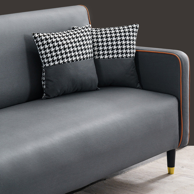 コンテンポラリースタイルスクエアアームソファリビングルームファブリックシート