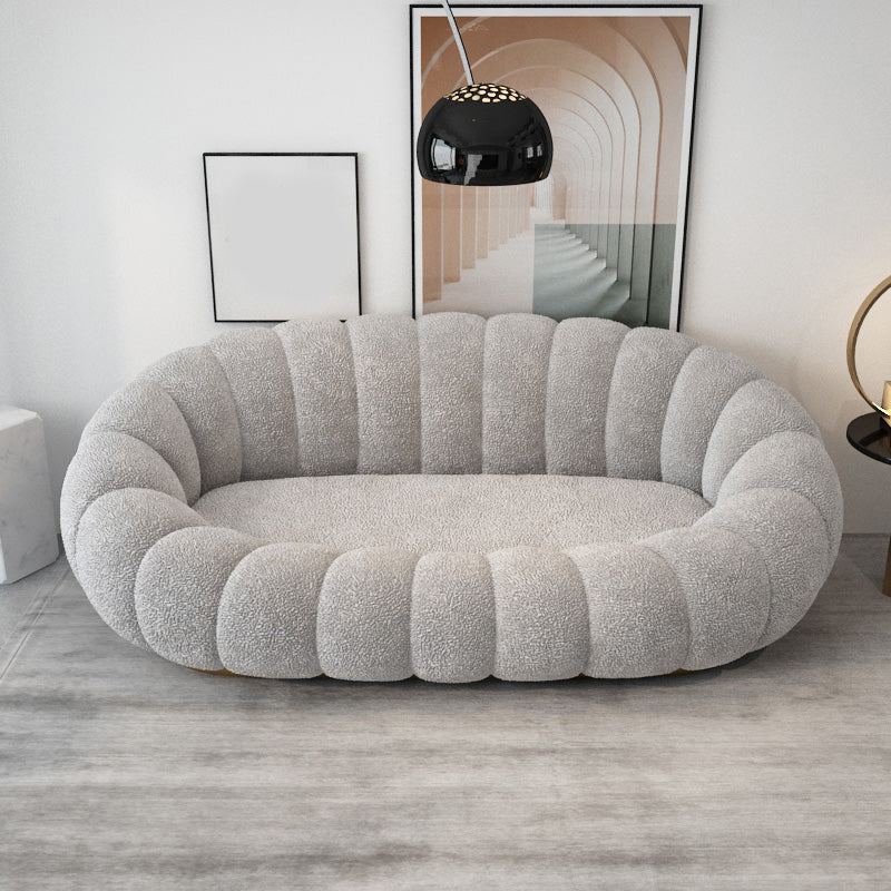 Contemporary Polyester Seating Tufted Tuxedo Arm Loveseat for Living Room Grey Wool Clearhalo 'furn' 'furn_sofas' 'Furniture' 'Living Room Furniture' 'Sofa' 'sofas' 7071423