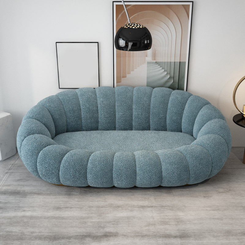Contemporary Polyester Seating Tufted Tuxedo Arm Loveseat for Living Room Blue Wool Clearhalo 'furn' 'furn_sofas' 'Furniture' 'Living Room Furniture' 'Sofa' 'sofas' 7071424