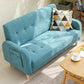 Tufted Fabric Sofa with Four Wooden Legs Square Tufted Sofa for Bonus Room Blue Flannel Clearhalo 'furn' 'furn_sofas' 'Furniture' 'Living Room Furniture' 'Sofa' 'sofas' 7071527