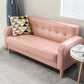 Tufted Fabric Sofa with Four Wooden Legs Square Tufted Sofa for Bonus Room Light Pink Leather Clearhalo 'furn' 'furn_sofas' 'Furniture' 'Living Room Furniture' 'Sofa' 'sofas' 7071535